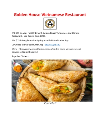 5% Golden House Vietmanese and Chinese Restaurant,QLD