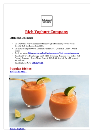 5% Off - Rich Yoghurt Company - Upper Mount Gravatt, QLD