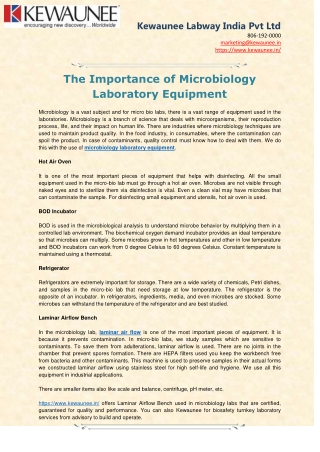 Microbiology Laboratory Equipment