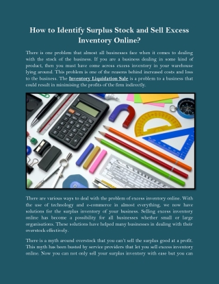 How to Identify Surplus Stock and Sell Excess Inventory Online