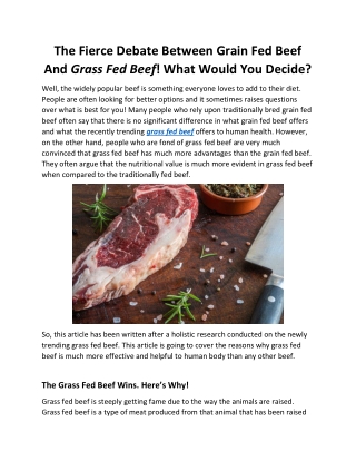 The Fierce Debate Between Grain Fed Beef And Grass Fed Beef!