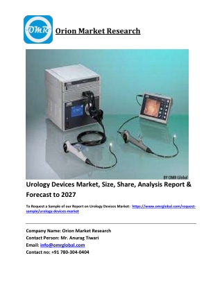 Urology Devices Market Size, Share and Forecast 2021-2027