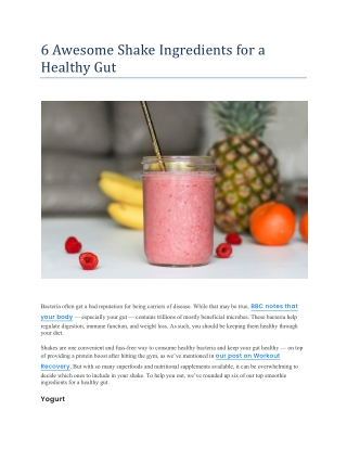 The Awesome Shake Ingredients for a Healthy Gut - ShakeSphere AU