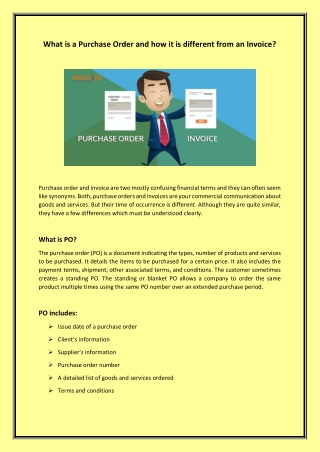 What is a Purchase Order and how it is different from an Invoice