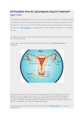IUI Procedure -  How do I get pregnant using IUI Treatment