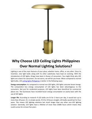 Why Choose LED Ceiling Lights Philippines Over Normal Lighting Solutions
