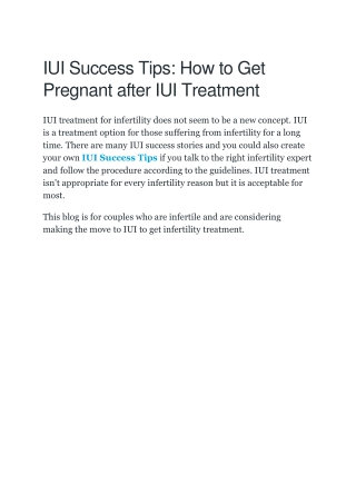 IUI Pregnancy - How to Pregnant after IUI