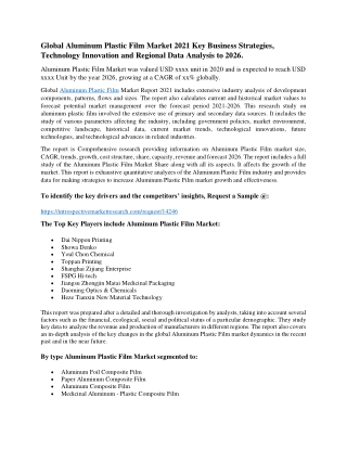 Global Aluminum Plastic Film Market