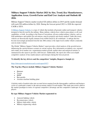 Military Support Vehicles Market