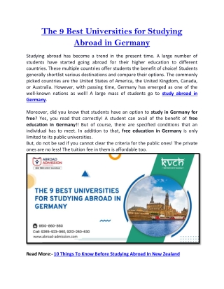 The 9 Best Universities for Studying Abroad in Germany