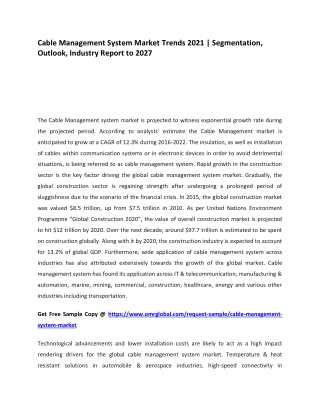 Cable Management System Market Trends 2021