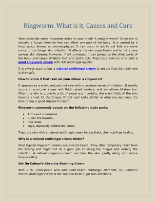 Ringworm What is it, Causes and Cure