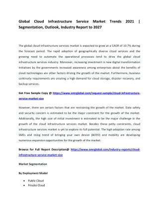 Global Cloud Infrastructure Service Market Trends 2021
