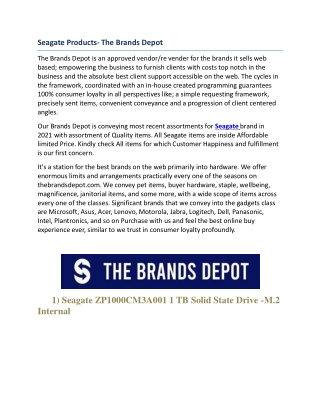 Seagate Products - The Brands Depot