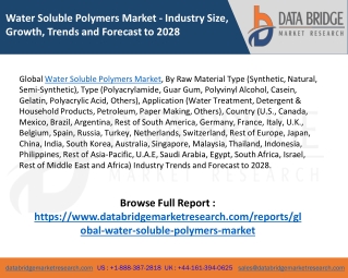 Water Soluble Polymers Market Report 2021 Market Size by Key Players, Types