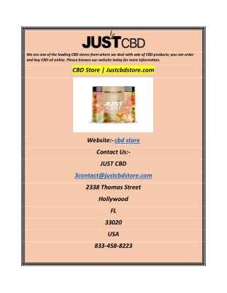 CBD Store Justcbdstore.com