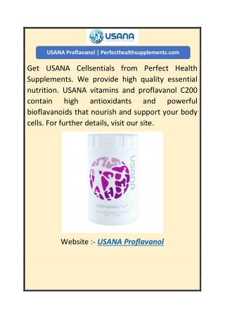 USANA Proflavanol  Perfecthealthsupplements.com