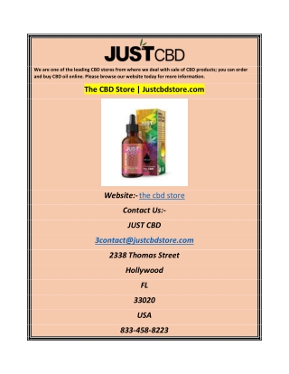 The CBD Store  Justcbdstore.com