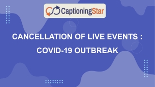 Cancellation of Live Events _ COVID-19 Outbreak