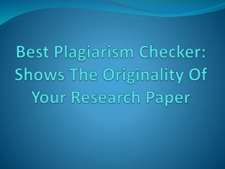 Best Plagiarism Checker for Research Papers