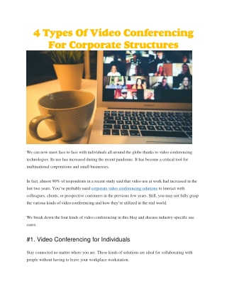 Corporate video conferencing solutions