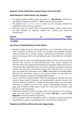 Bioplastic Textiles Market Share Analysis Report Forecast till 2027