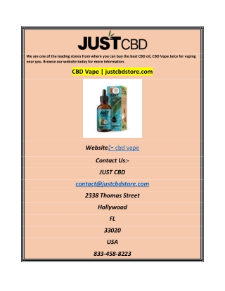 CBD Vape justcbdstore.com