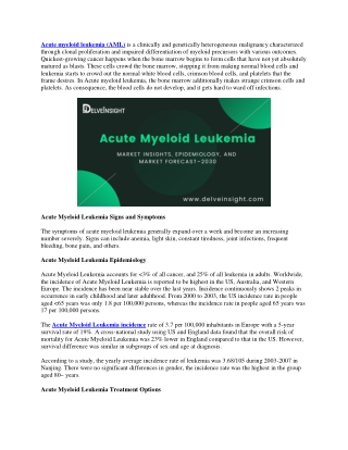 Acute Myeloid Leukemia Market