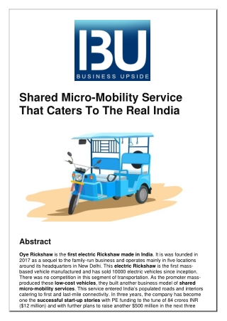 Shared Micro-Mobility Service That Caters To The Real India