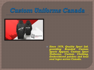 Custom Uniforms Canada