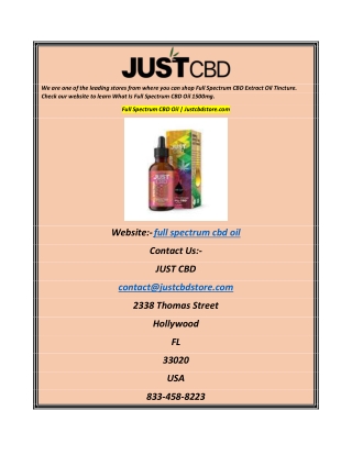 Full Spectrum CBD Oil Justcbdstore.com