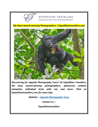 We Have Award-winning Photographers  Expeditiontravellers