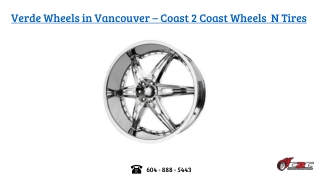 Verde Wheels in Vancouver - Coast 2 Coast Wheels N Tires