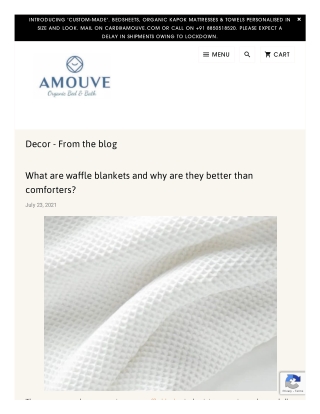 Cotton Waffle Blanket and Luxury Bedding Brand with Amouve