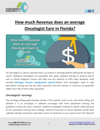 How much Revenue does an average Oncologist Earn in Florida?