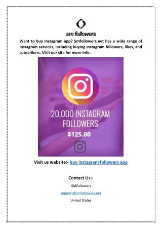 Buy Instagram Followers App | Smfollowers.net