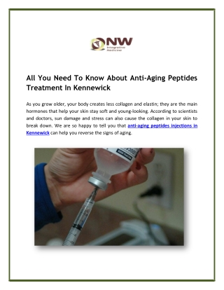 All You Need To Know About Anti-Aging Peptides Treatment In Kennewick