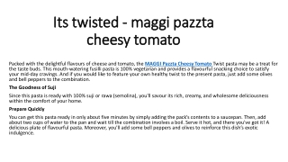 Its twisted - maggi pazzta cheesy tomato