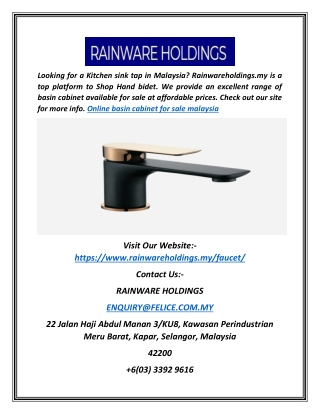 Online Basin Cabinet for Sale Malaysia | Rainwareholdings.my