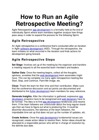 How to Run an Agile Retrospective Meeting