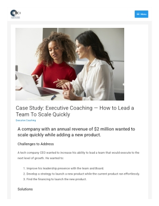 Executive Coaching - How to Lead a Team To Scale Quickly
