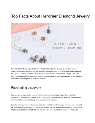 Top Facts About Herkimer Diamond Jewelry