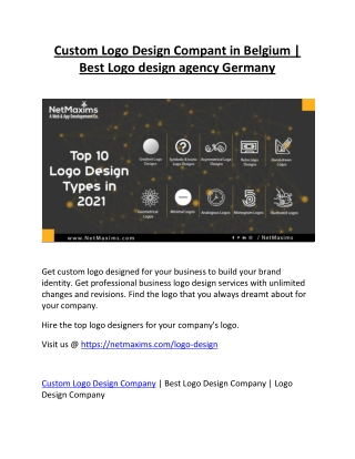 Custom Logo Design Compant in Belgium- Best Logo design agency Germany