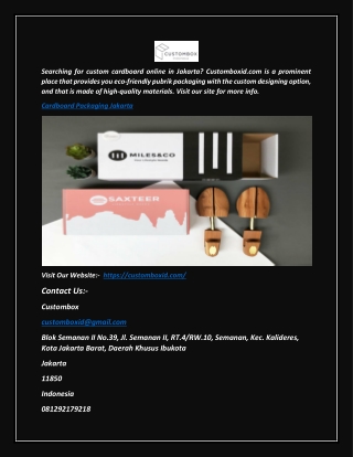 Cardboard Packaging Jakarta | Customboxid.com