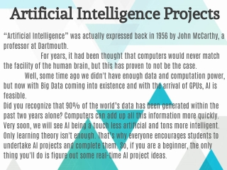 Artificial Intelligence Projects