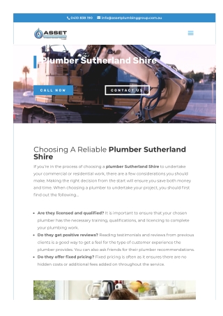 Plumber Sutherland Shire