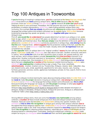 Top 100 Antiques in Toowoomba