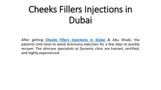 Cheeks fillers injections in Dubai