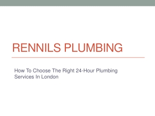 How To Choose The Right 24-Hour Plumbing Services In London