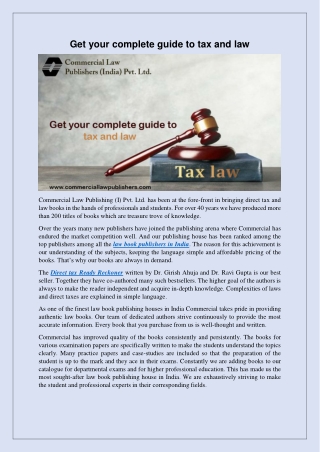 Get your complete guide to tax and law p
